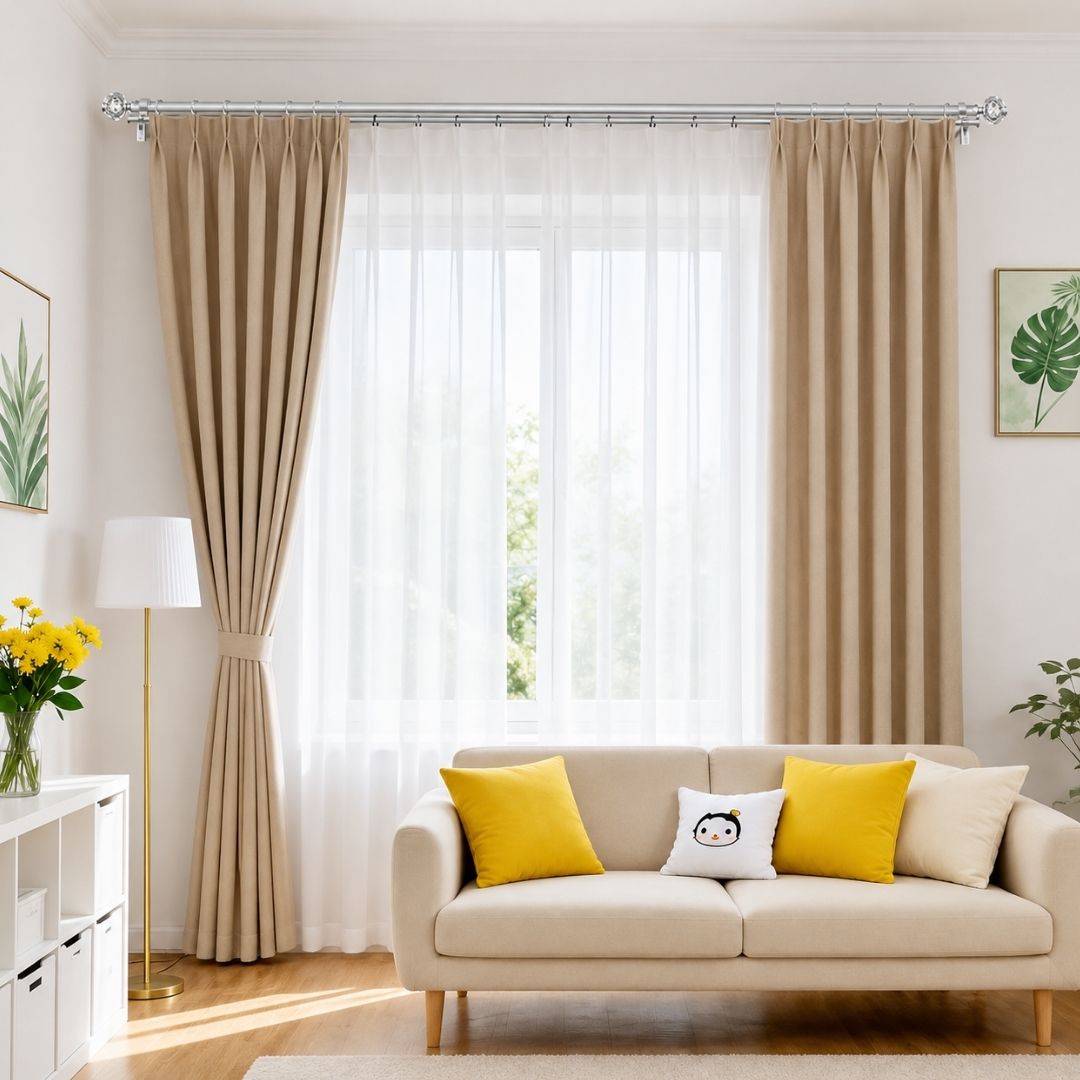 Curtain Rod Set - Double - Steel Extendable