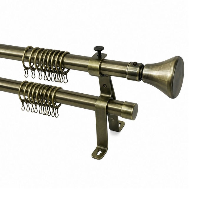 Curtain Rod Set - Double - Steel Extendable