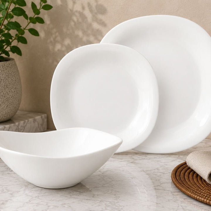 Dinner Set - Quadra Stoneware - 12 Pc