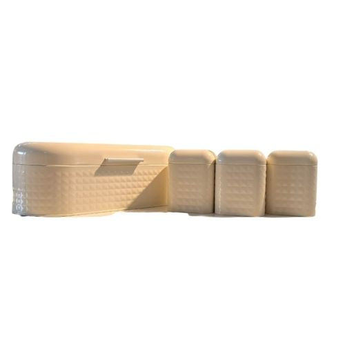 Bread Bin & Canister Set - Diamond Embossed