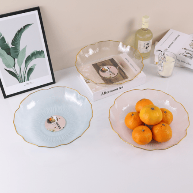 Plastic Fruit Bowls with Gold Trim