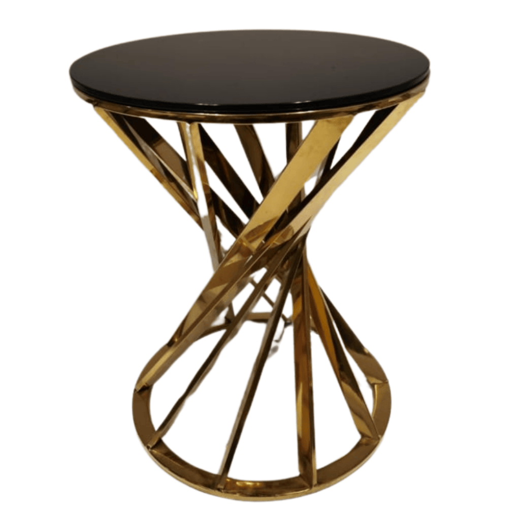 Cake Stand - Gold with Black Top