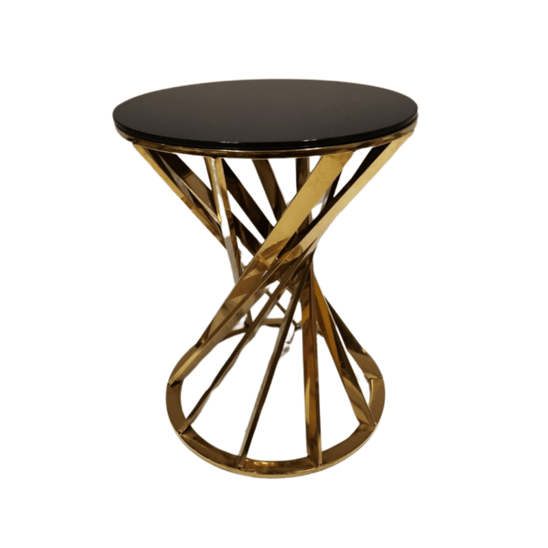 Cake Stand - Gold with Black Top