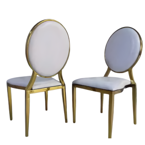 Chair - Gold Rim Round Back Padded