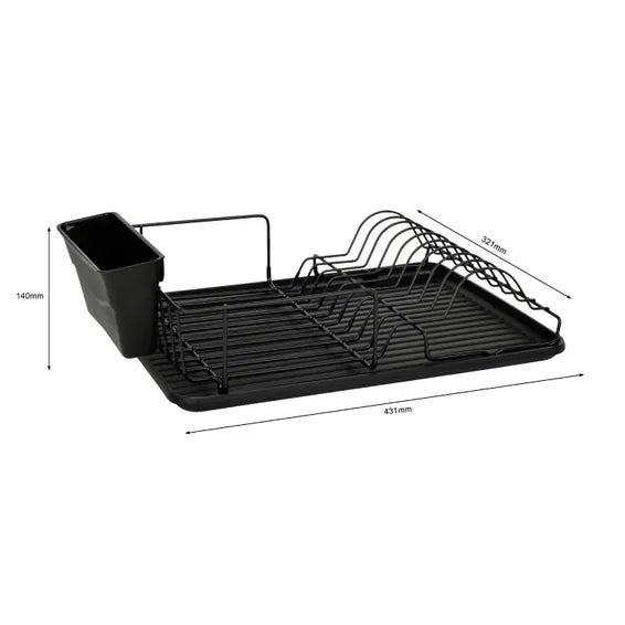 Dish Rack with Cutlery and Glasses Holder