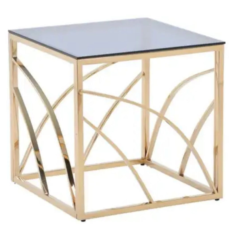 Sunrise Modern Glass Top- Side Table