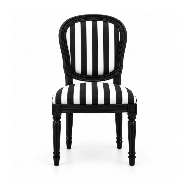 Louis Chair - Striped - Black & White