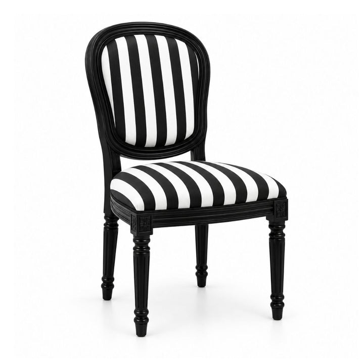 Louis Chair - Striped - Black & White