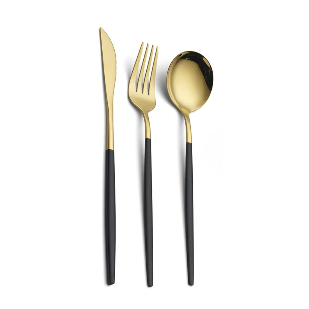 Cutlery Sets - Modern 3pc Gold