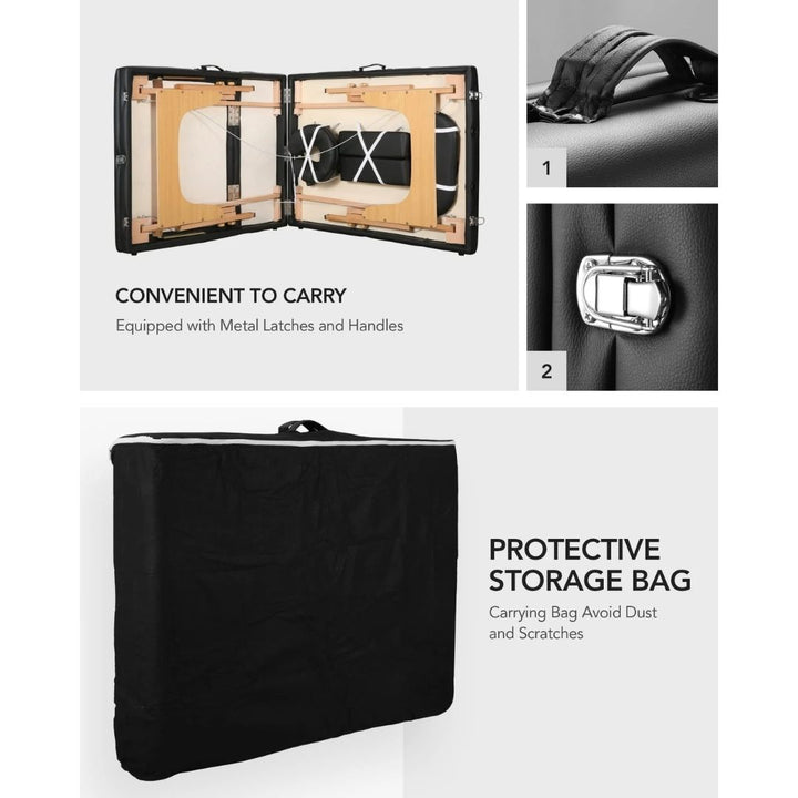 Foldable Spa Massage Bed with Wooden Frame