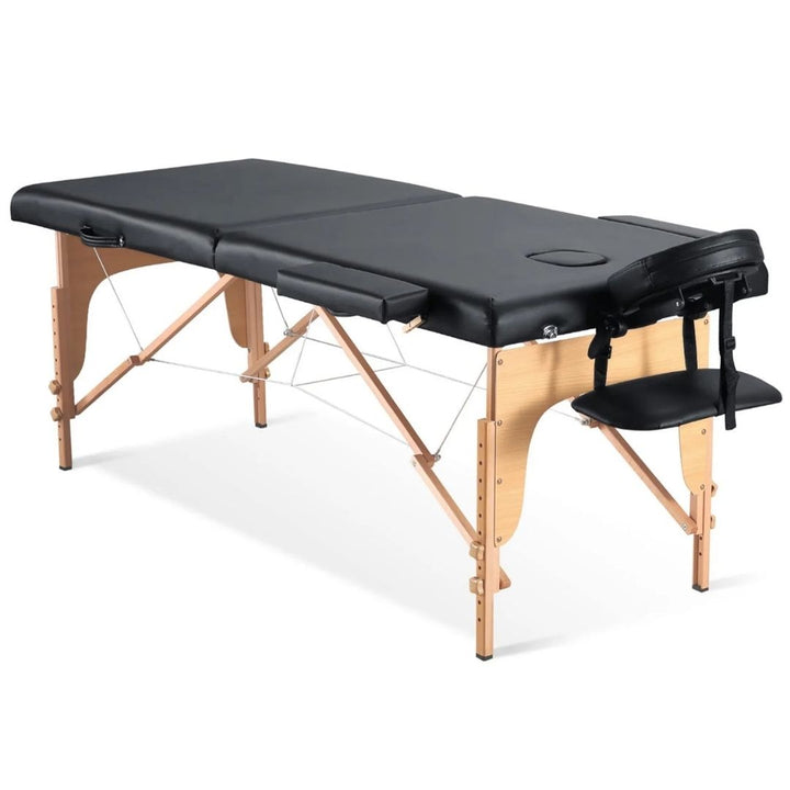 Foldable Spa Massage Bed with Wooden Frame