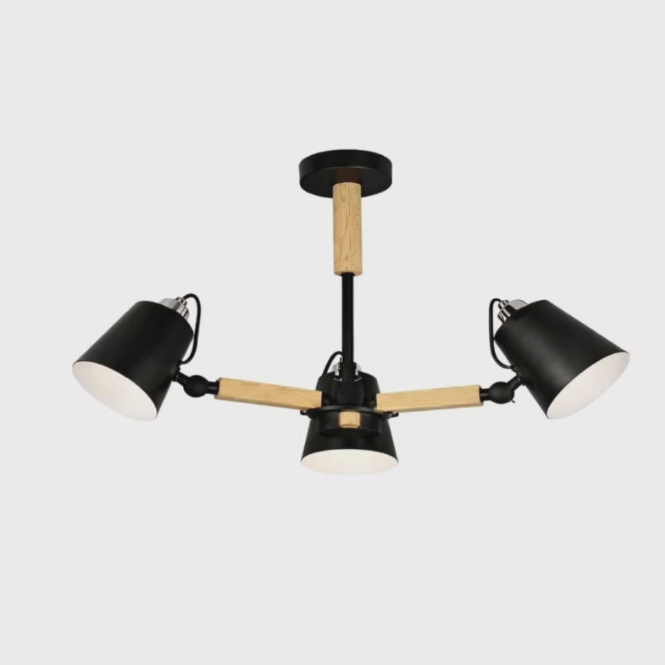 Ceiling Light - 3 Light Nordic Wood