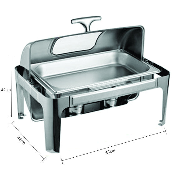 Chafing Dish - Roll Top with Window Silver