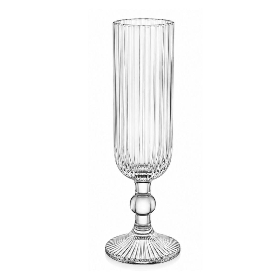 Drinkware - Reeded Glass Clear - 6pc