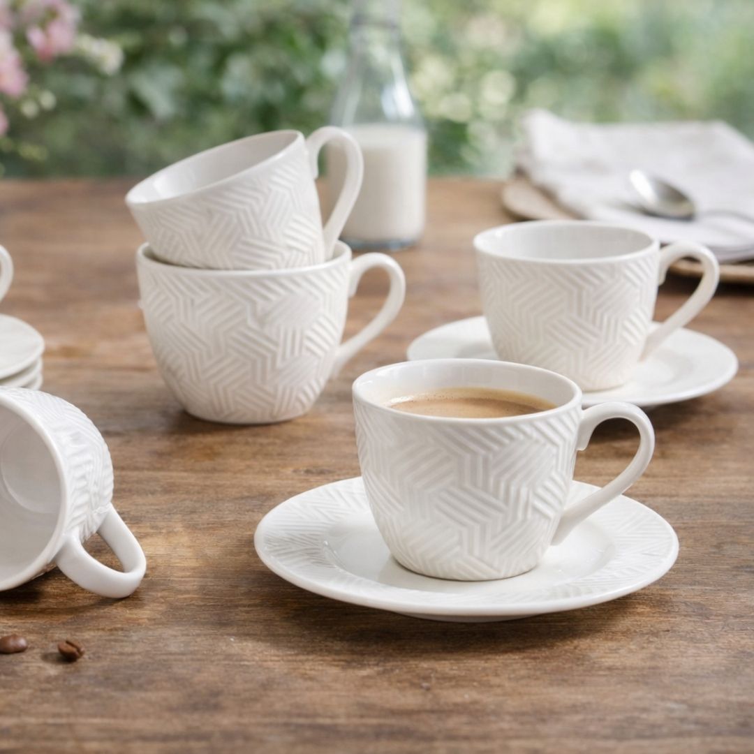 Aztec Cup & Saucer Set – 6 Piece