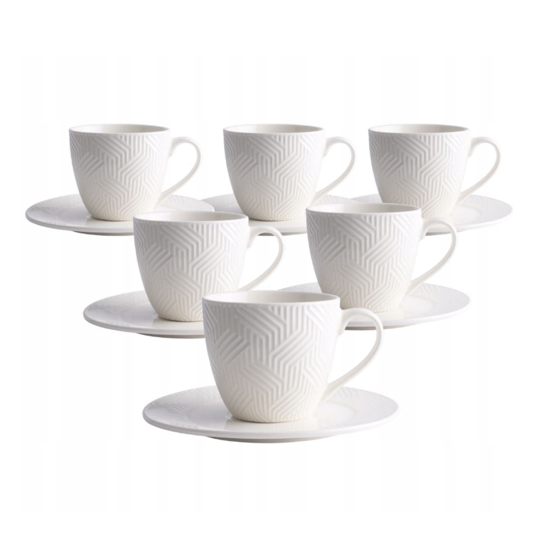 Aztec Cup & Saucer Set – 6 Piece – Ahmeds Textiles