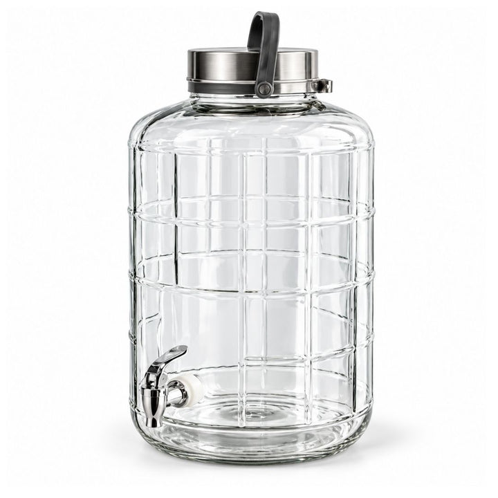 Beverage Dispenser - Glass with Tap Plastic Top