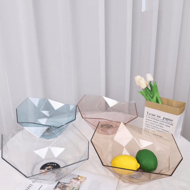 Plastic Fruit Bowls - Elegant Geometric