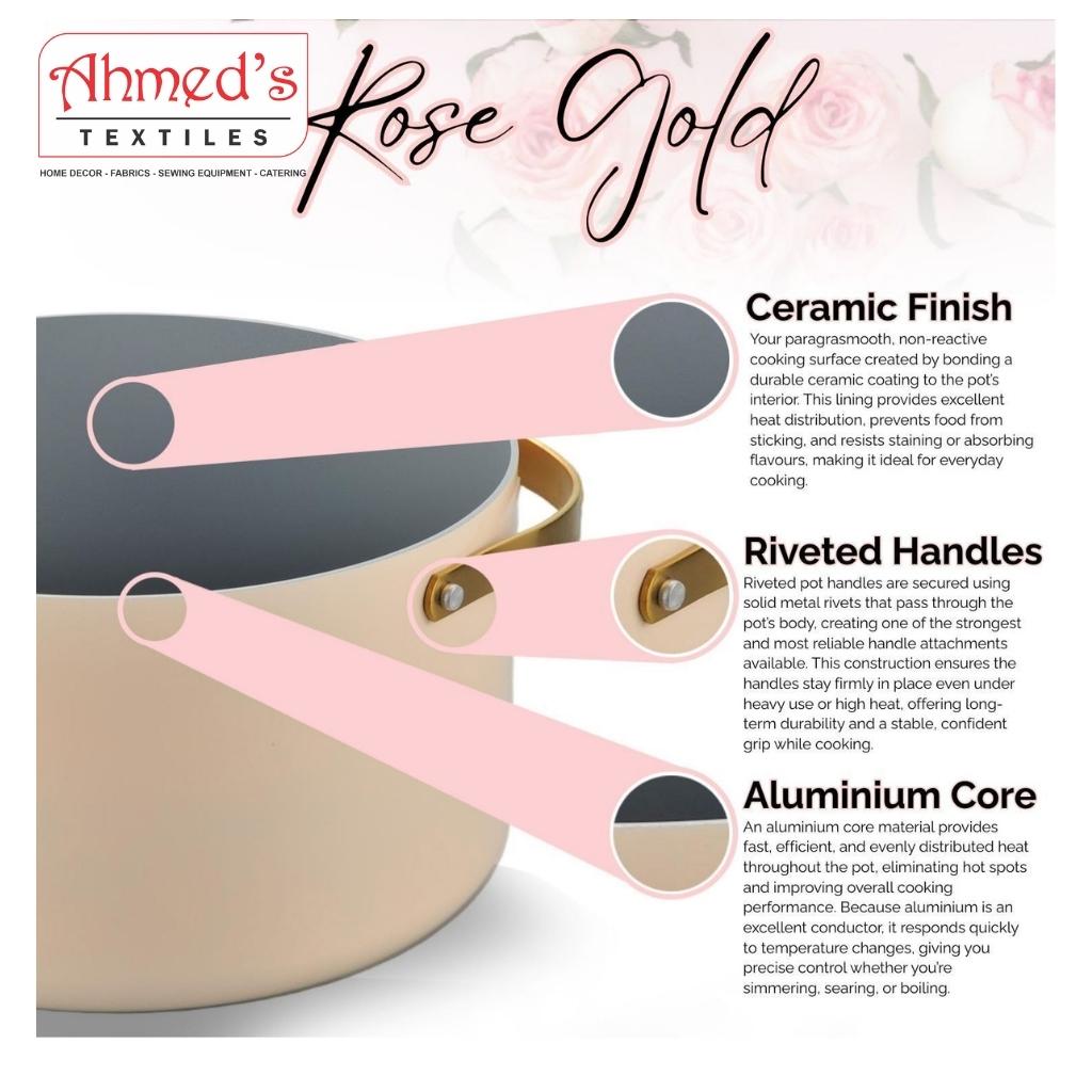 Siena 7-Piece Cookware Set Rose Gold