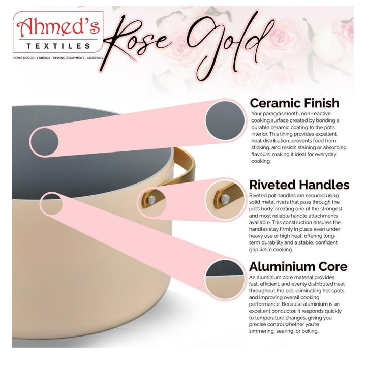 Siena 7-Piece Cookware Set Rose Gold