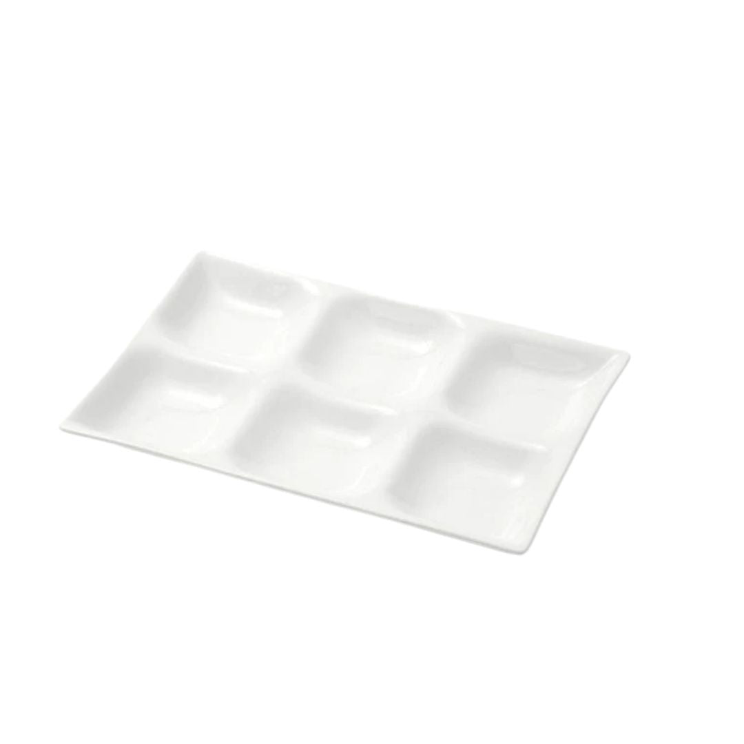 Sauce Platter - 6 Division Rectangle