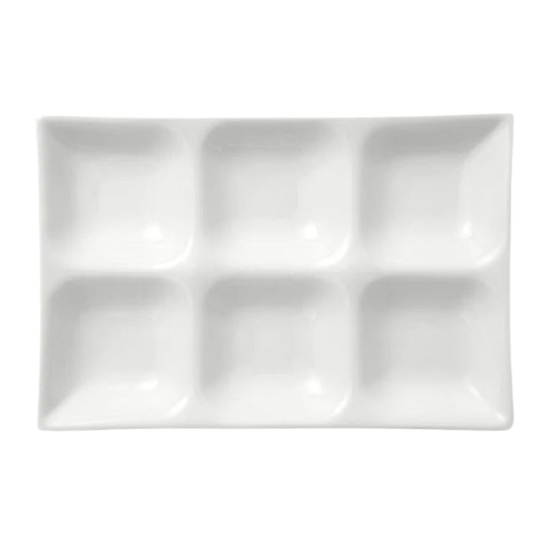 Sauce Platter - 6 Division Rectangle