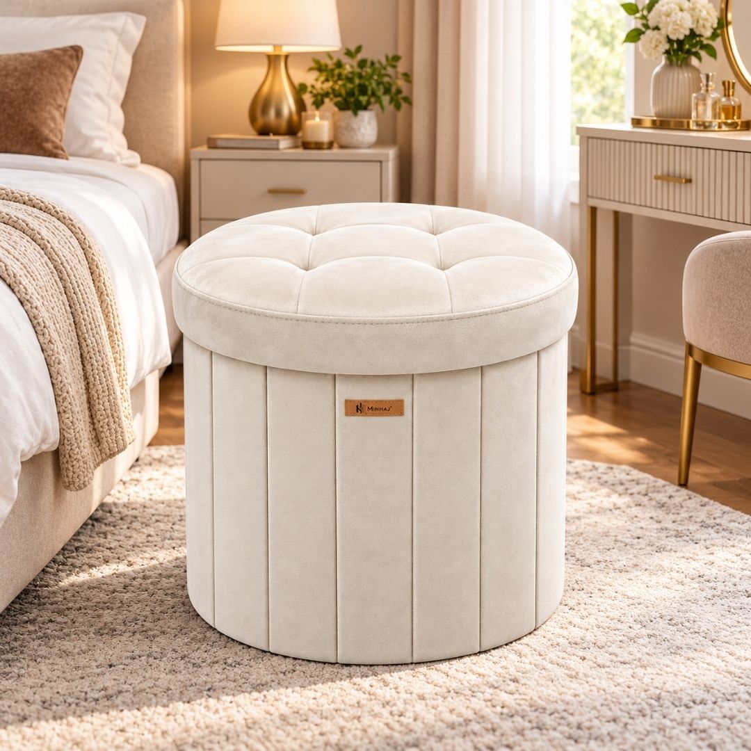 Storage Ottoman - Round Tufted