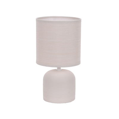 Table Lamp - Ceramic Dome Base - Cylinder Fabric Shade