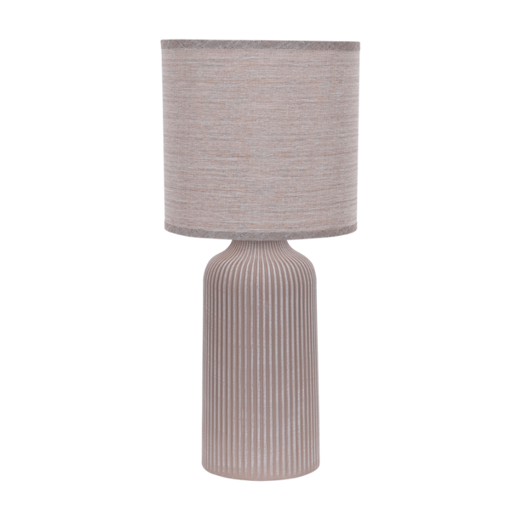 Table Lamp - Ceramic Ribbed Base - 44cm