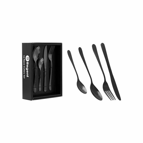 Regent - Chiswick Stainless Steel 16pc Cutlery Black