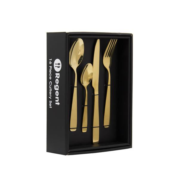 Regent - Camden Stainless Steel 16pc Cutlery Gold