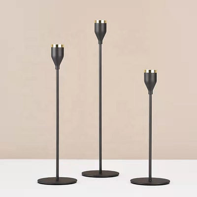 Candle Stands - 3pc Reed Stands Black