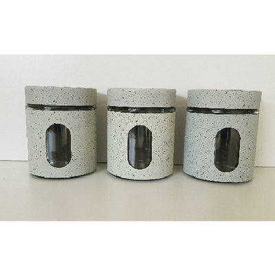 Canister Sets - 3 Pcs Sets Marble Look