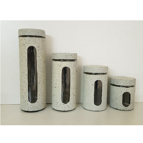 Canister Sets - 4 Pcs Marble Look