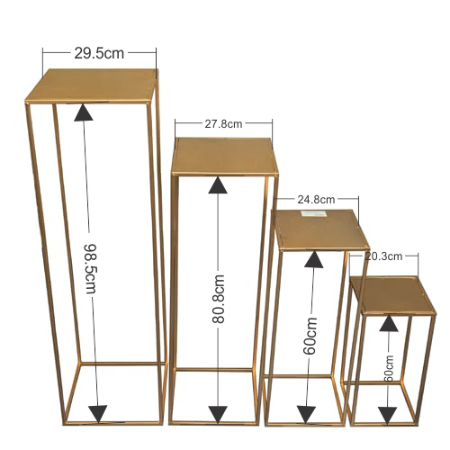 Plinth Sets - Gold Metal 4pc