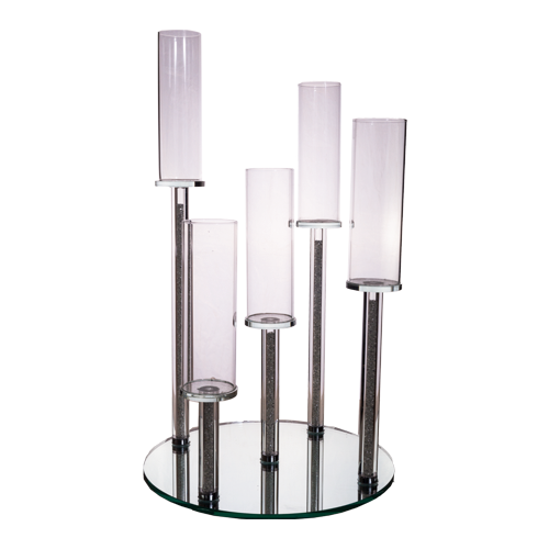 Candle Holder -  5 pc glass reed stand