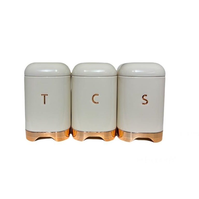 Bread Bin & Canister Set - 4pc Bronze Bottoms