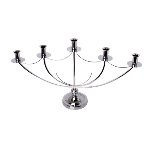 Candle Holder - Trident 5 Spoke Silver 519-25