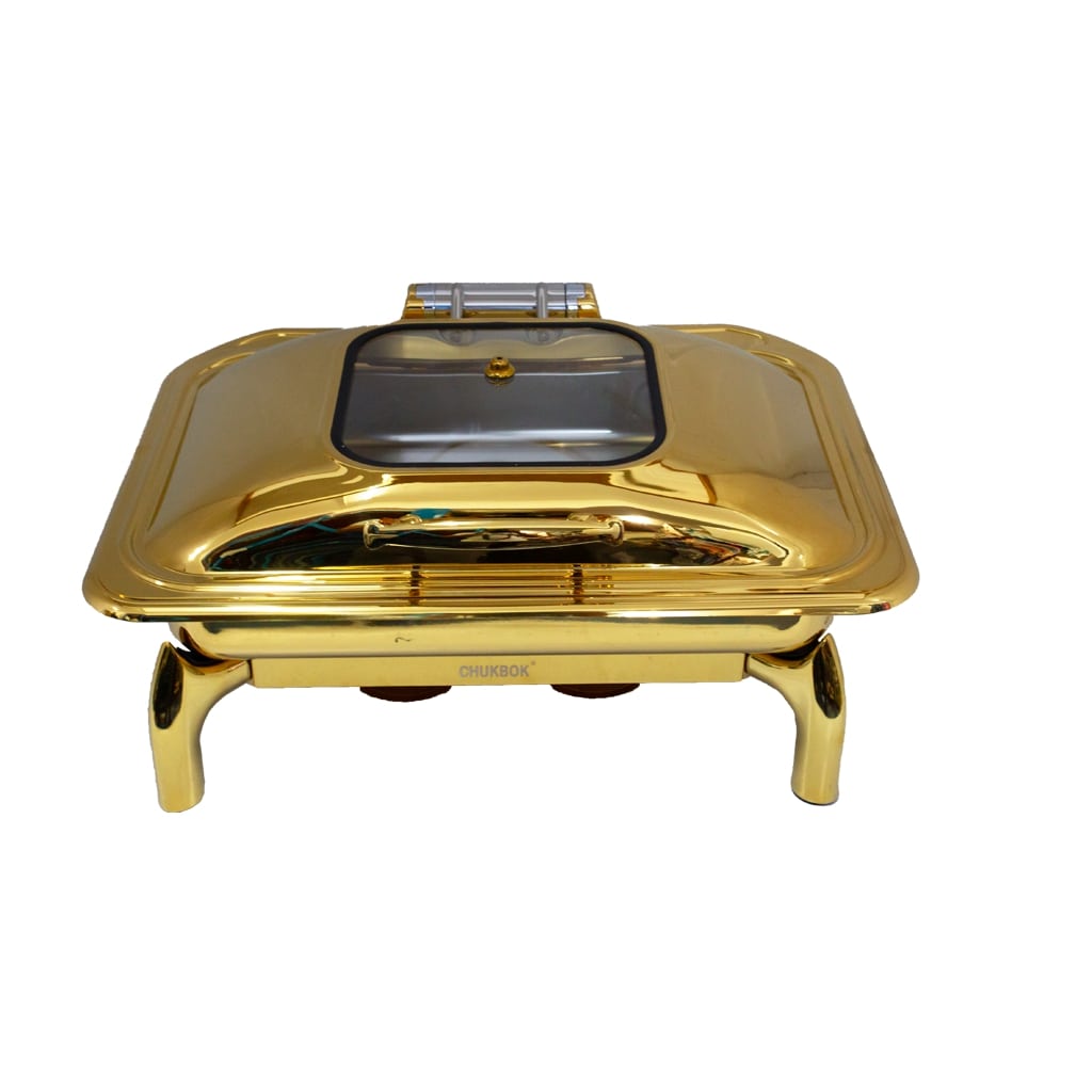 Chafing Dish - Lucile Gold Rectangle With Window