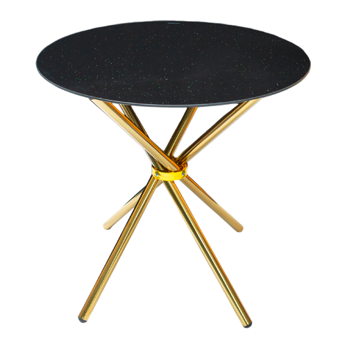 4 Seater Round Cafe Table - Gold Legs