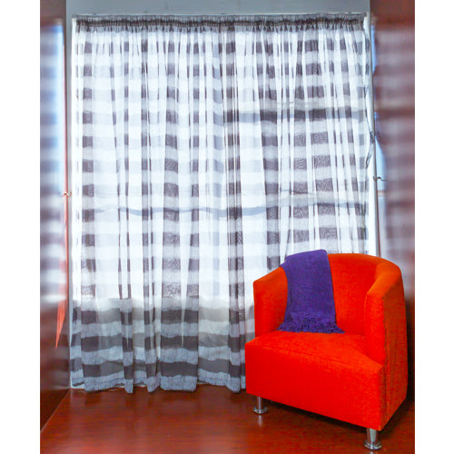 Ready Made Lace Sheer - Printed Voile 5m - Stripe