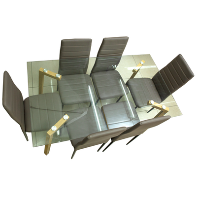 Dining Set - Glass Table + 6 Chairs
