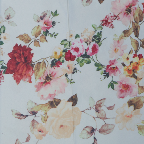 Printed Duchess Satin - White