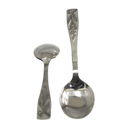 Cutlery - Serving Spoon Silver Floral 22.5cm