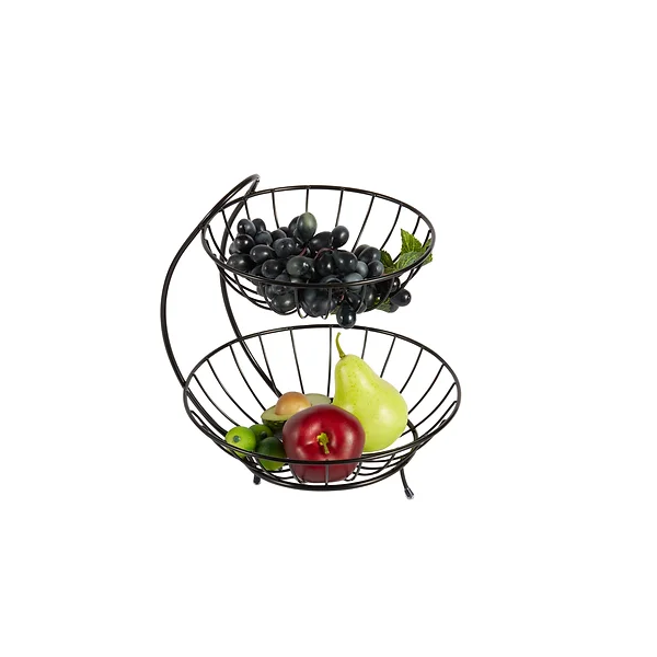 Fruit Baskets - 2 Tier Black