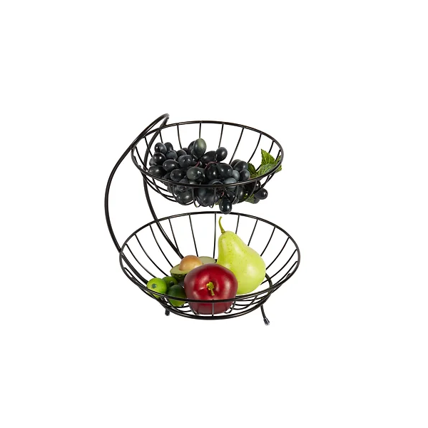 Fruit Basket - 2 Tier Black