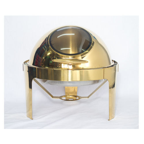 Chafing Dish - Round Gold with Glass