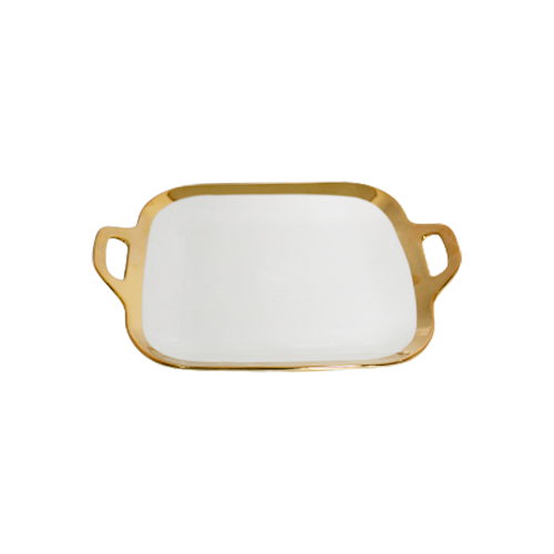 Platter - Gold Rim Square 29cm