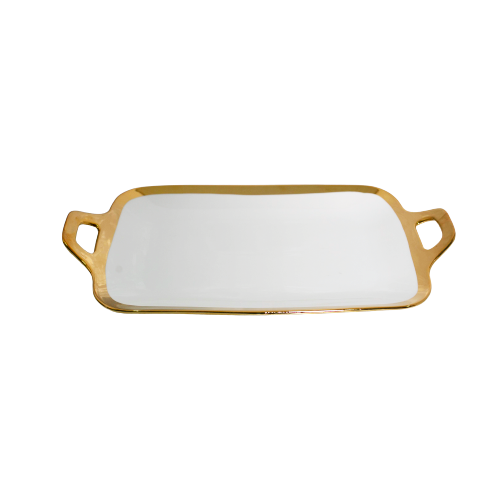 Platter - Gold Rim Rectangle 37cm