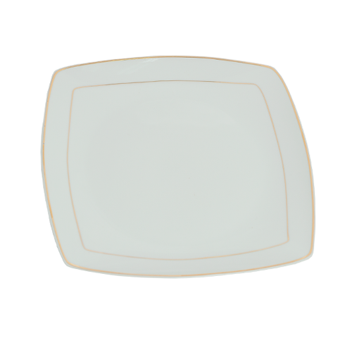 Dinnerware - Double Gold Strip Square - Side Plate Only